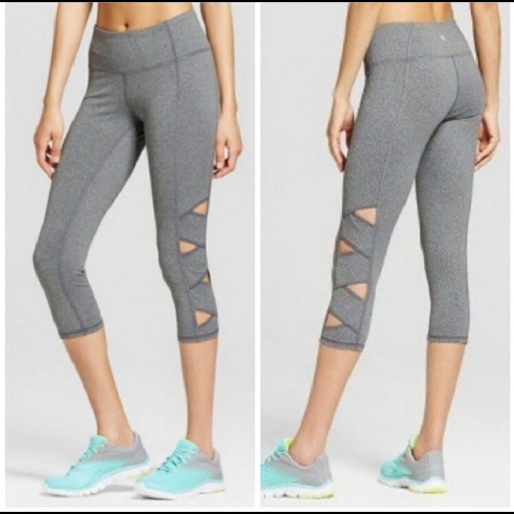 C9 Champion gray capris leggings with cutouts